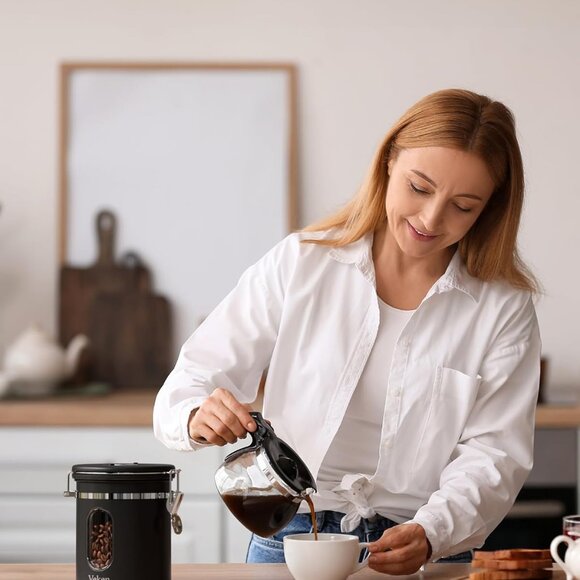 Veken Coffee Canister with Window, Airtight Stainless Steel  16OZ, Black - Picture 6 of 6